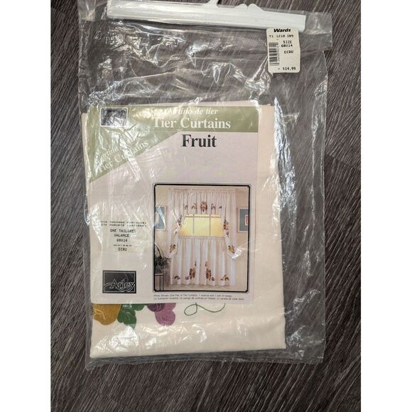 Arley Vintage Kitchen Curtain Tier Fruit Shabby Chic Cottage New - Picture 2 of 4